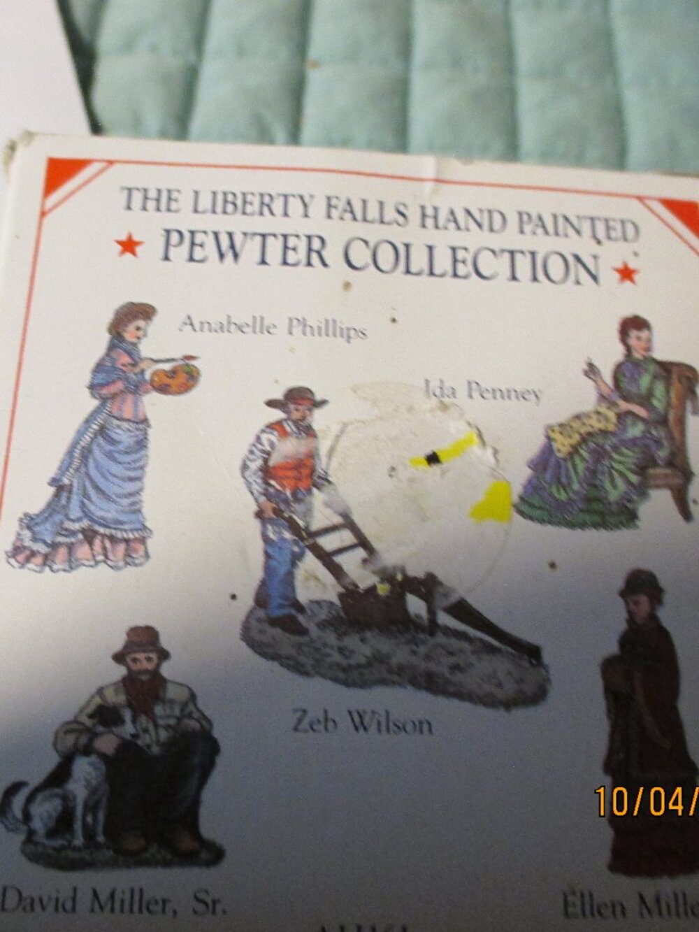 Vintage Liberty falls pewter village americana people five new in box